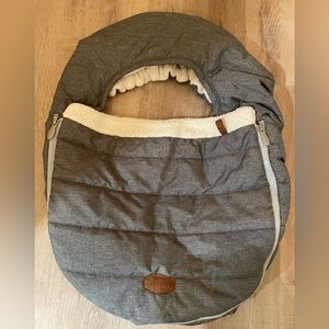 JJ Cole gray universal winter car seat cover with sherpa lining - LIKE NEW